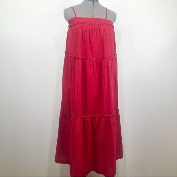 Sugar + Lips Red Tiered Sundress - Picture 3 of 16